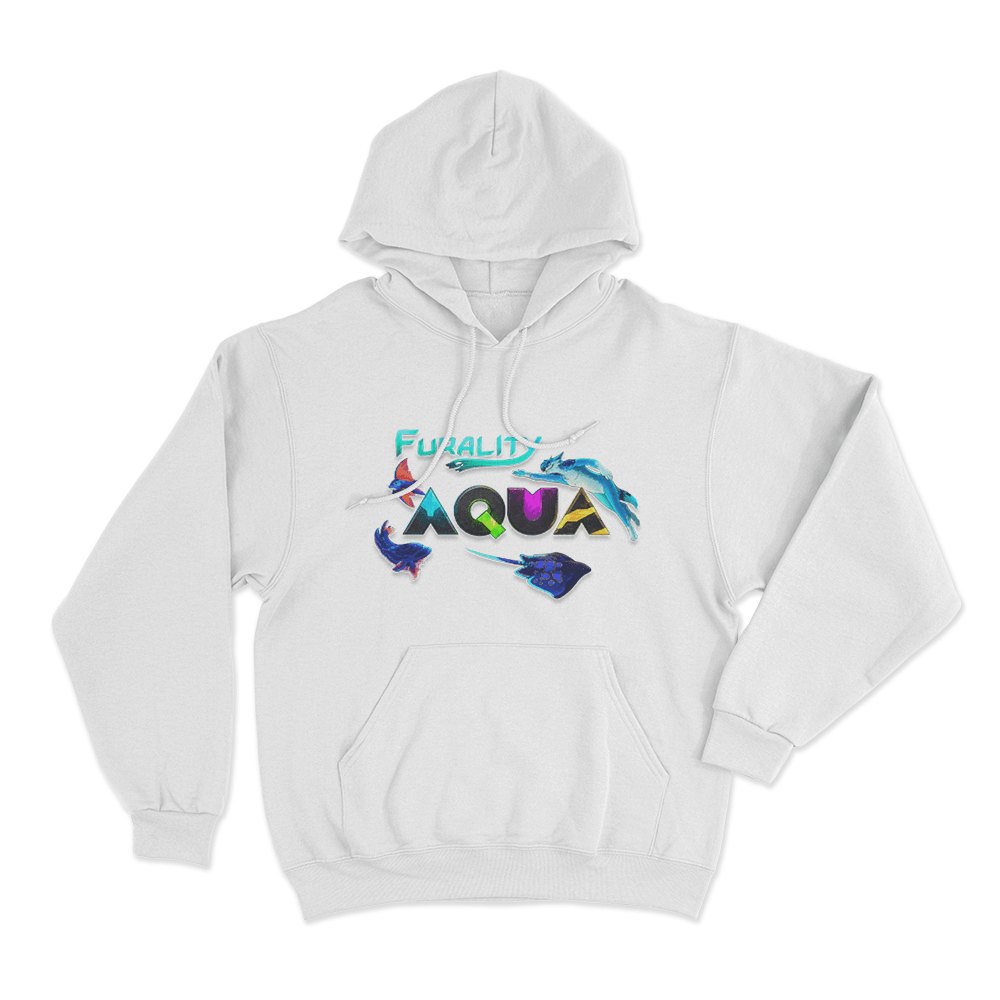 Furality Aqua Unisex Hoodie White Furality Aqua Unisex Hoodie White 1